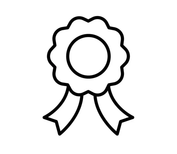 Ribbon Badge Prize Single Isolated Icon Outline Style Vector Design — Διανυσματικό Αρχείο
