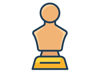 heykel onuru dolu çizgi biçimi illüstrasyonlu tek bir izole simge