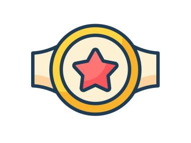 Şampiyon kemer tek izole edilmiş çizgi biçimi illüstrasyonlu simge