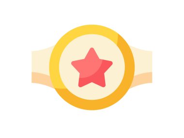 Düz stil illüstrasyonlu şampiyon kemer tek izole ikonu