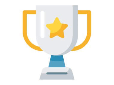 Düz stil illüstrasyonlu kupa kupası tek izole edilmiş simgesi