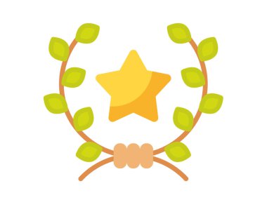 çelenk kalitesi tek izole edilmiş, düz çizim biçimi olan simge