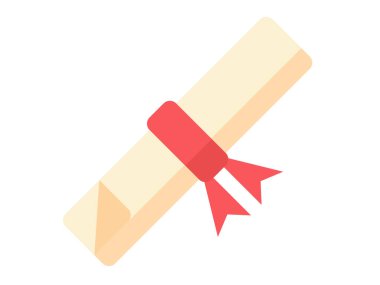 lisansüstü sertifikası düz stil illüstrasyonlu tek izole simge