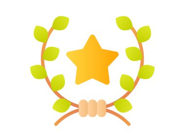 Çelenk kalitesinde izole edilmiş tek bir simge ve pürüzsüz biçim çizimi