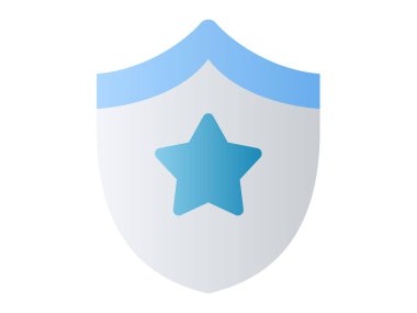 simge yıldız kalkanı pürüzsüz biçim çizimi olan tek bir izole simge