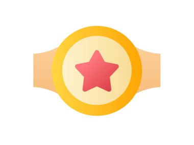 Şampiyon kemer izole edilmiş, pürüzsüz biçim çizimi olan tek simge