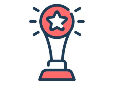 Kupa ödülü çizgi biçimi resimli tek bir izole simge