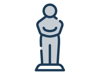 Ödül Oscar 'ı çizgi biçimi çizili veya kesik çizgili tek bir izole simge ile