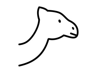 Deve Arap hayvan tek izole edilmiş taslak biçim illüstrasyonlu ikon