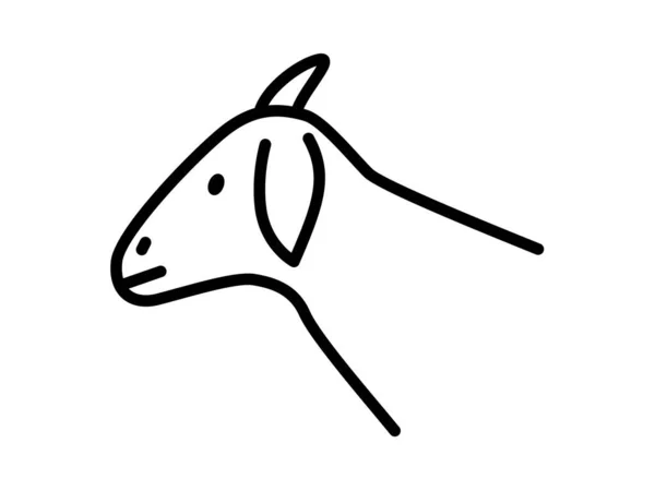 山羊Eid Adha单分离图标与轮廓样式矢量插图 — 图库矢量图片