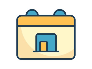 Kurban takvimi dolu satır biçimi çizimi illüstrasyonlu tek bir izole simge