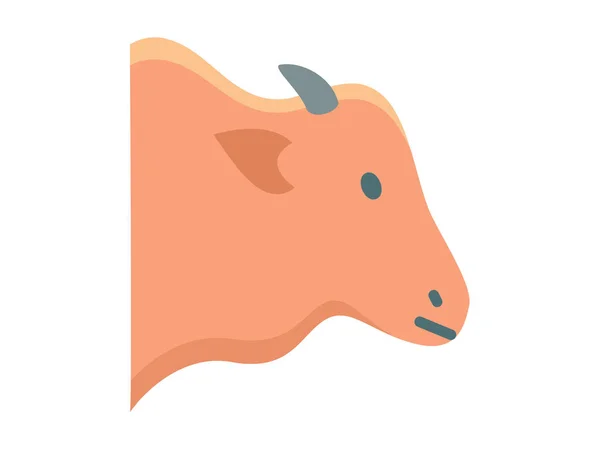 Иконка Виде Коровы Изображением Вектора Плоского Стиля — стоковый вектор