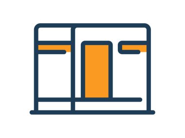 kaba islam building single isolated icon with dash or dashed line style vector illustration