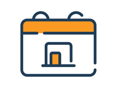 eid adha calendar single isolated icon with dash or dashed line style vector illustration