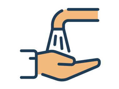 wudhu clean islam muslim single isolated icon with dash or dashed line style vector illustration