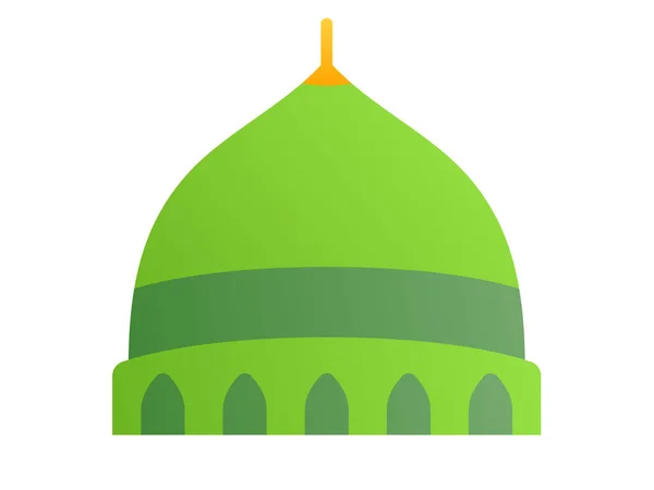 Mosque Dome Single Isolated Icon Smooth Style Vector Illustration — Stock Vector