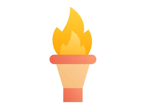Torch Fire Single Isolated Icon Smooth Style Vector Illustration — Stock Vector