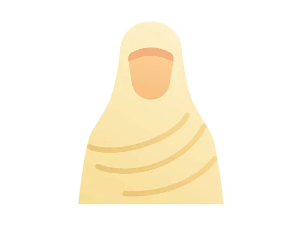 Muslimah Islam Woman Hijab Single Isolated Icon Smooth Style Vector — Stock vektor