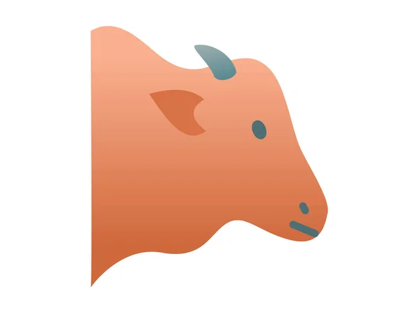 Cow Single Isolated Icon Smooth Style Vector Illustration — Stock vektor
