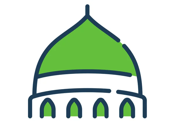 Moschee Kuppel Einzelne Isolierte Symbol Mit Strich Oder Gestrichelte Linie — Stockvektor