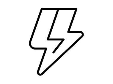 Elektrik yıldırımı yıldırım hava durumu elektrik Taslak biçim illüstrasyonuna sahip tek izole simge