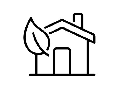 ev yeşili akıllı çevre dostu taslak çizim biçimi illüstrasyonlu tek bir ikon