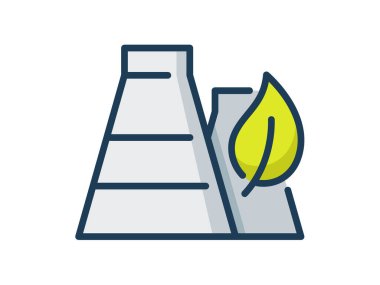 Yenilenebilir enerji yenilenebilir sürdürülebilir yeşil nükleer izole edilmiş ikon.