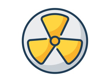 Nükleer enerji yenilenebilir yenilenme tehlikesi. Tek bir izole edilmiş ikon.