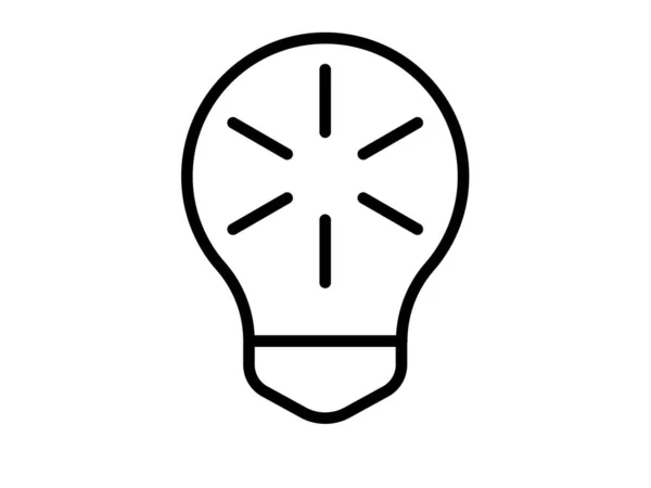 Lámpara Bombilla Idea Potencia Energía Exposición Único Icono Aislado Con — Vector de stock