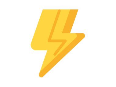 Düz stil vektör illüstrasyonlu elektrik güç aydınlatma simgesi tek izole simgesi