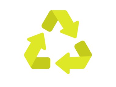 Geri dönüşüm ekoloji ortamı Düz stil vektör illüstrasyonlu tek izole simge