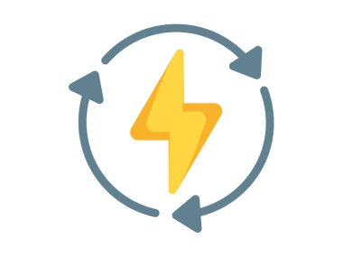 elektrik yıldırımı gök gürültüsü tek bir izole ikon düz stil vektör illüstrasyonu