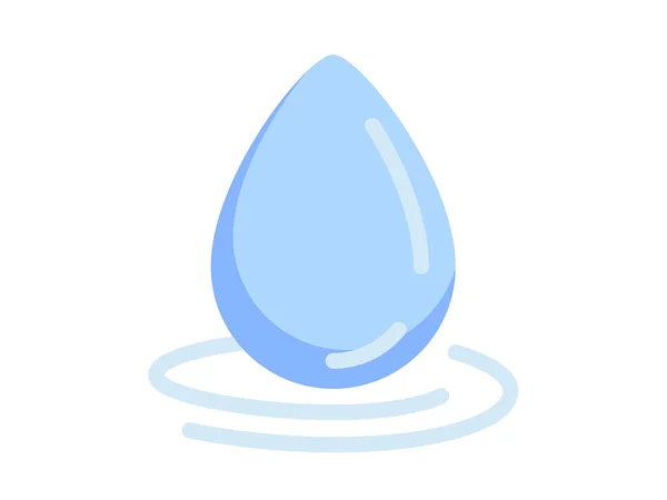 Water Drop Rain Weather Nature Single Isolated Icon Flat Style — Stock Vector