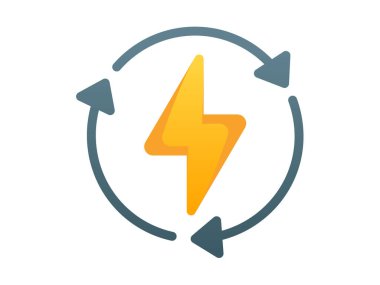 elektrik yıldırımı şimşeği tek izole edilmiş simge pürüzsüz stil illüstrasyon