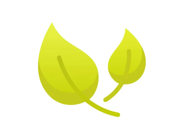 Green Leaf Leaves Eco Single Isolated Icon Smooth Style Vector — ストックベクタ