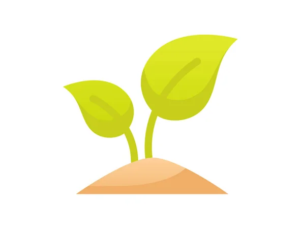 Plant Leaf Grow Nature Single Isolated Icon Smooth Style Vector — ストックベクタ