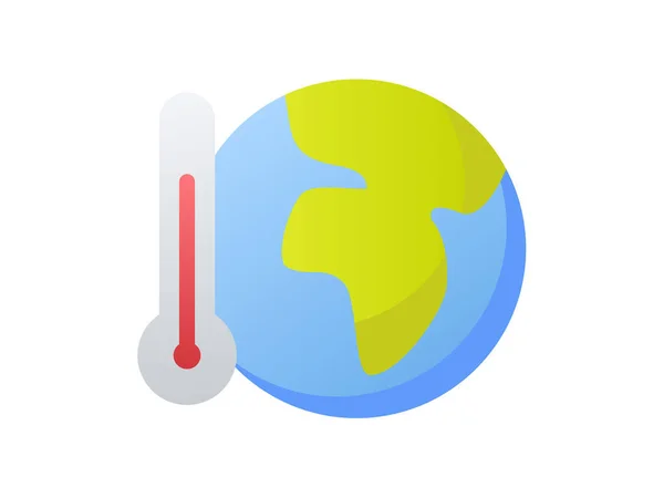 Глобальне Потепління Зміна Клімату Землі Одиночна Ізольована Іконка Гладким Стилем — стоковий вектор