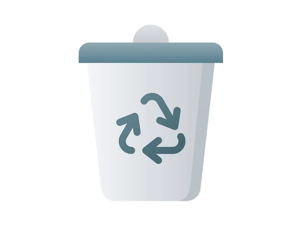 Recycle Bin Trash Waste Recycling Garbage Single Isolated Icon Smooth — ストックベクタ