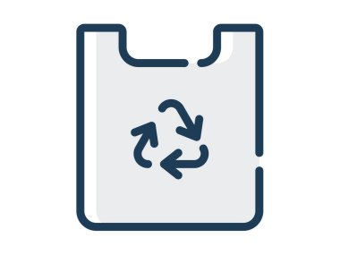 eco çanta dostu geri dönüşüm doğayı kaydet tire veya kesik çizgi biçimi çizili tek izole simge