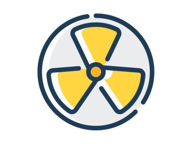 Nükleer enerji yenilenebilir tek bir izole simge çizgi biçimi çizili veya çizilmiş çizgili