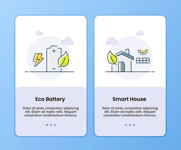 Эко Батарея Умный Дом Мобильного Приложения Design Лицензионные Стоковые Векторы