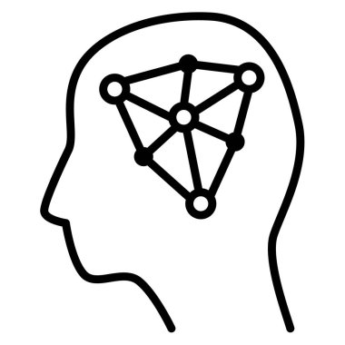 yaratıcılık ya da zeka taslak biçim illüstrasyonuna sahip tek bir izole simge düşünüyor