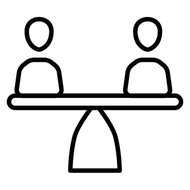 Eşitlik içerme eşitliği eşit çeşitlilik ana hatlı tek izole ikon biçim illüstrasyonu