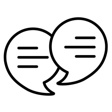 Diyalog sohbet iletişimi, ana hatlı biçim çizimi ile izole edilmiş tek simge