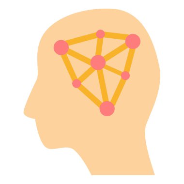 düz stil illüstrasyon ile tek bir izole ikon düşünme yaratıcılık veya zeka