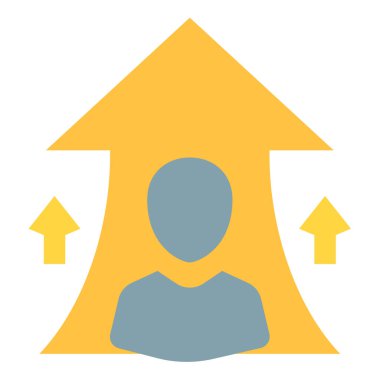 Gelişme yeteneği geliştirilmiş düz stil vektör illüstrasyonlu tek bir izole simge