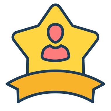 itibar yıldızı yetenek derecelendirmesi dolu çizgi biçimi illüstrasyonlu tek izole simge