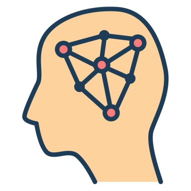 Çizgi biçimi illüstrasyonuna sahip tek bir izole ikon düşünme yaratıcılığı veya zekası