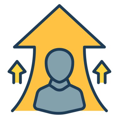 Yetenek geliştirme yeteneğine sahip tek bir izole edilmiş çizgi biçimi illüstrasyonlu simge