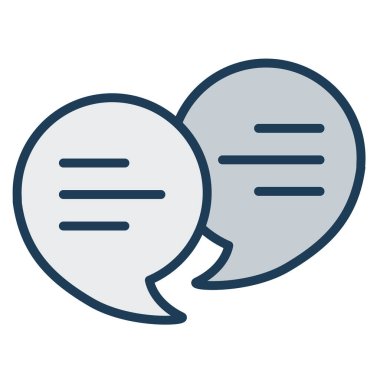 Diyalog sohbet iletişimi dolu satır biçimi illüstrasyonlu tek izole simge